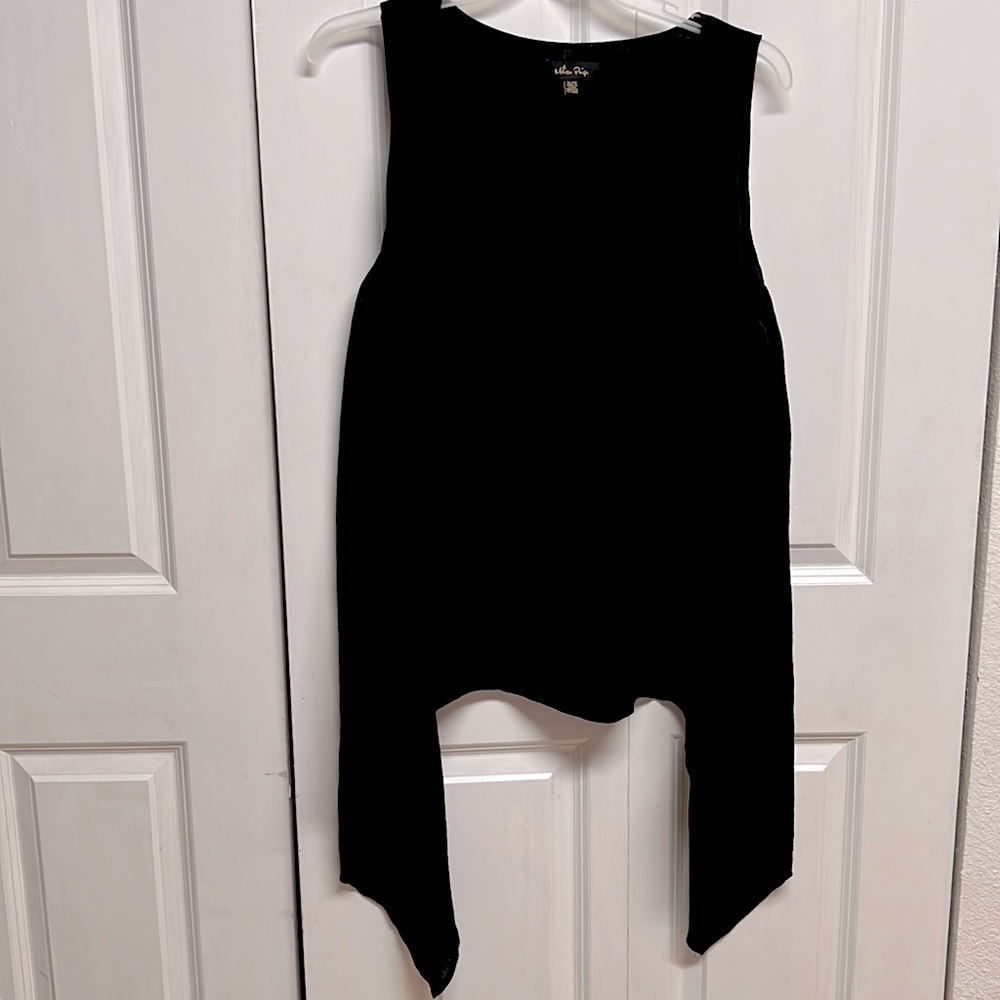 Melissa Paige Black Long Side Rayon Blend Sleeveless Top Size XL